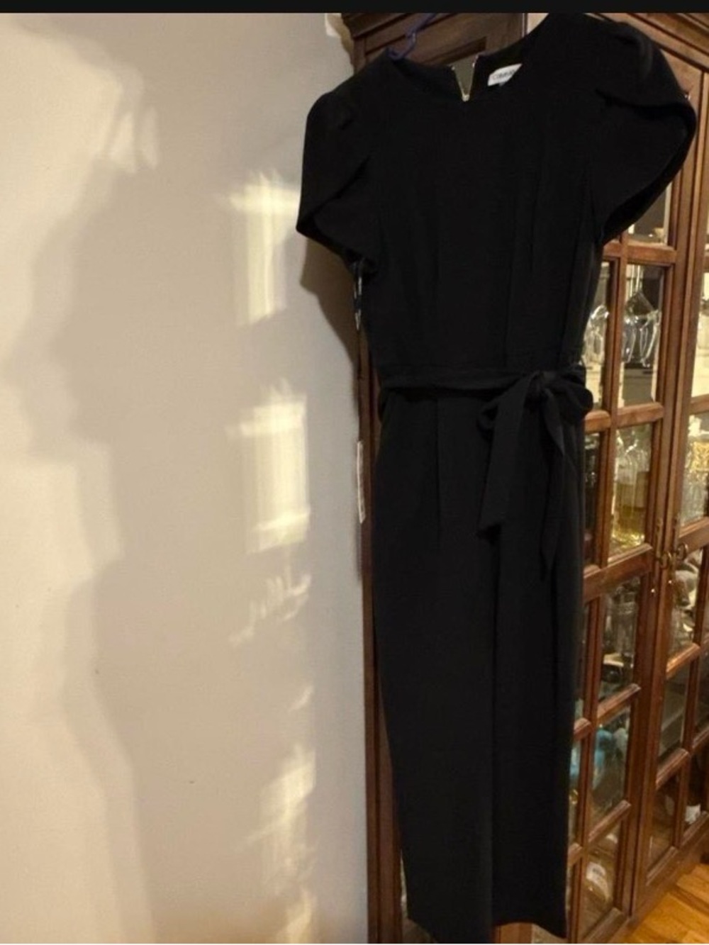 Classic Black Romper with Waist Tie